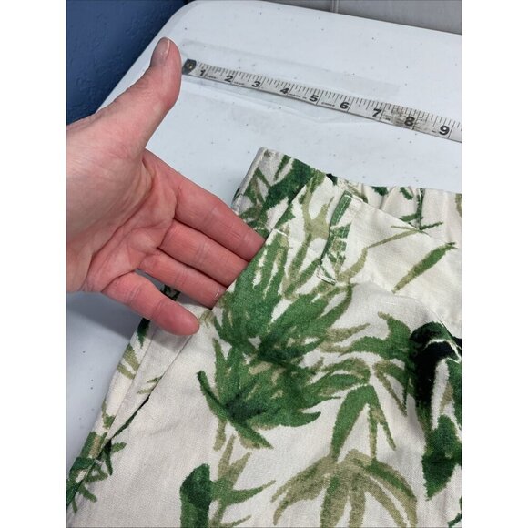 NEW J Jill Pants Linen Cropped Wide Leg Tropical Green size XXL Beach Coastal - Picture 6 of 10